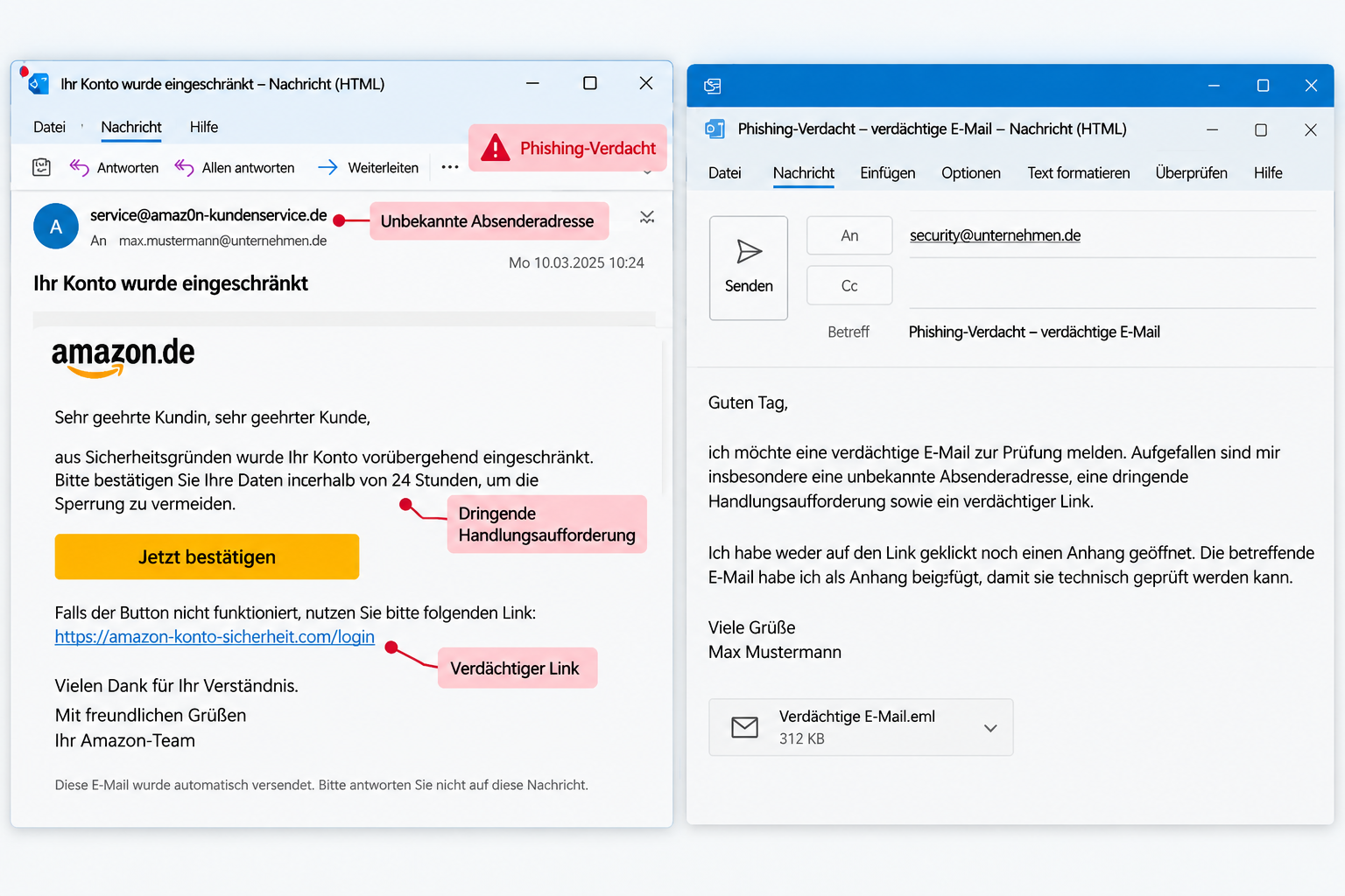 Phishing-Mail melden