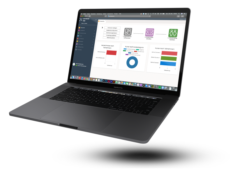 LearnBase Plattform mit Laptop